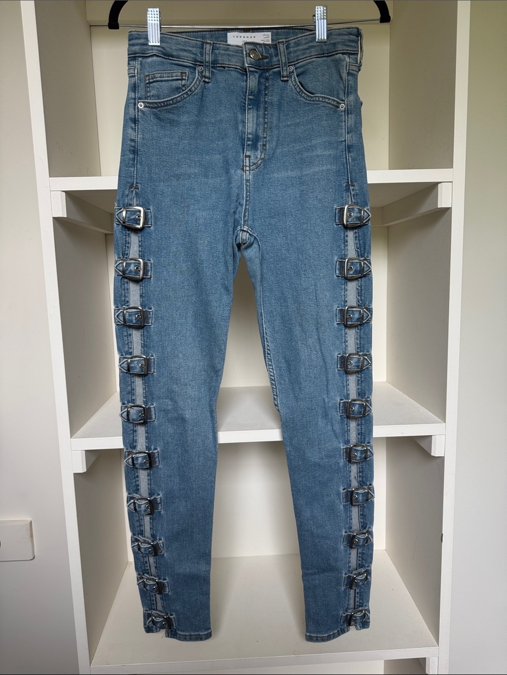 Topshop Jamie High-Rise Buckle Side Skinny Jeans